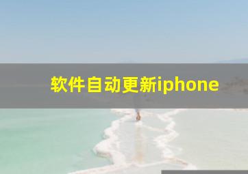 软件自动更新iphone