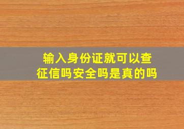 输入身份证就可以查征信吗安全吗是真的吗