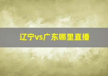 辽宁vs广东哪里直播