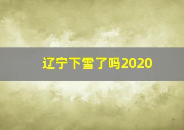 辽宁下雪了吗2020