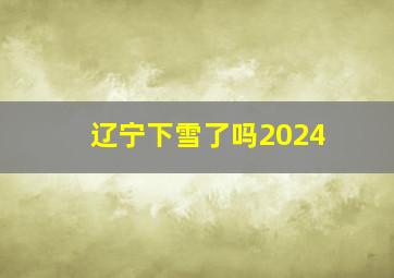 辽宁下雪了吗2024