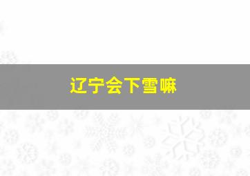 辽宁会下雪嘛