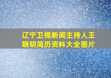 辽宁卫视新闻主持人王晓明简历资料大全图片