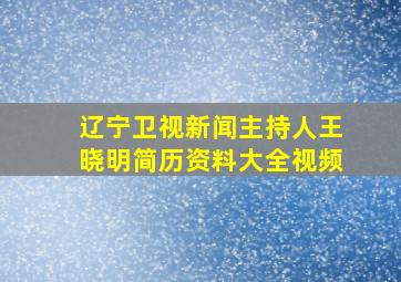 辽宁卫视新闻主持人王晓明简历资料大全视频