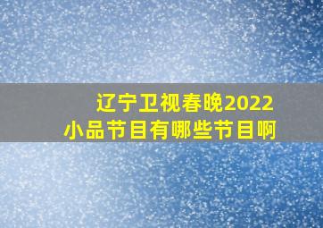 辽宁卫视春晚2022小品节目有哪些节目啊