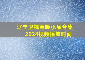 辽宁卫视春晚小品合集2024视频播放时间