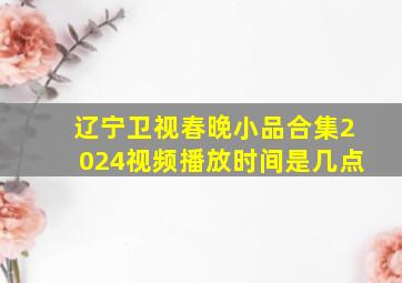 辽宁卫视春晚小品合集2024视频播放时间是几点