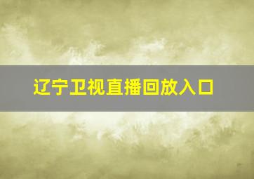 辽宁卫视直播回放入口