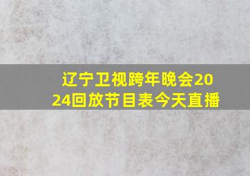 辽宁卫视跨年晚会2024回放节目表今天直播