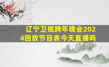 辽宁卫视跨年晚会2024回放节目表今天直播吗