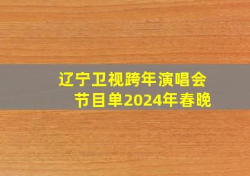 辽宁卫视跨年演唱会节目单2024年春晚