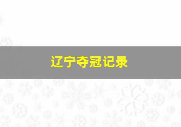 辽宁夺冠记录