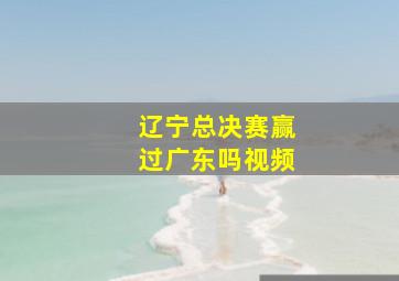 辽宁总决赛赢过广东吗视频