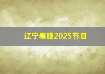 辽宁春晚2025节目