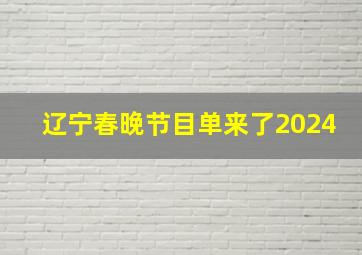 辽宁春晚节目单来了2024