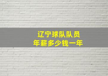 辽宁球队队员年薪多少钱一年