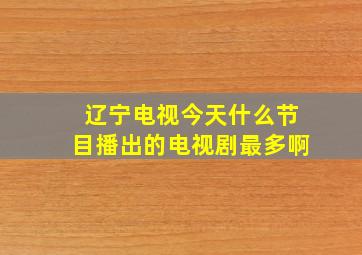 辽宁电视今天什么节目播出的电视剧最多啊