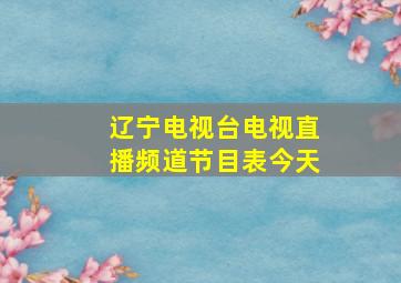 辽宁电视台电视直播频道节目表今天