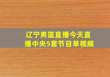 辽宁男篮直播今天直播中央5套节目单视频