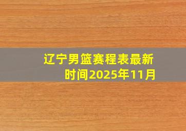 辽宁男篮赛程表最新时间2025年11月