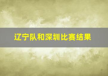 辽宁队和深圳比赛结果