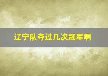 辽宁队夺过几次冠军啊