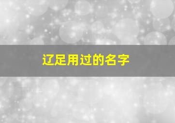 辽足用过的名字