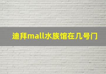 迪拜mall水族馆在几号门