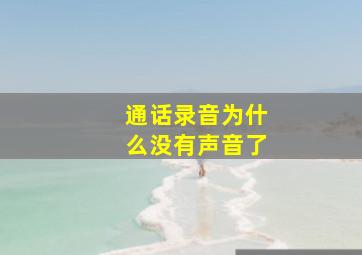 通话录音为什么没有声音了