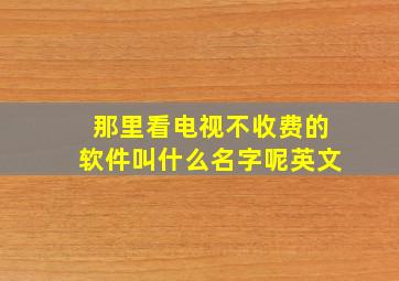 那里看电视不收费的软件叫什么名字呢英文