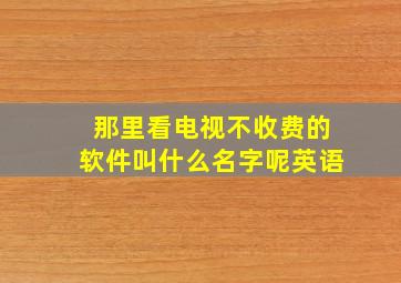 那里看电视不收费的软件叫什么名字呢英语