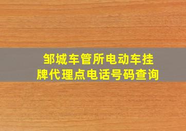 邹城车管所电动车挂牌代理点电话号码查询