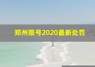 郑州限号2020最新处罚