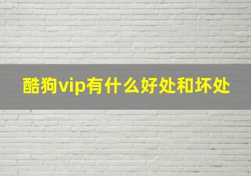 酷狗vip有什么好处和坏处