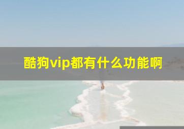 酷狗vip都有什么功能啊