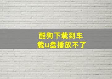 酷狗下载到车载u盘播放不了