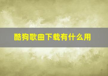 酷狗歌曲下载有什么用