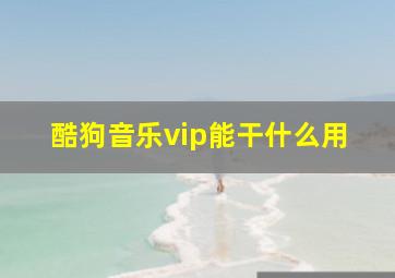 酷狗音乐vip能干什么用