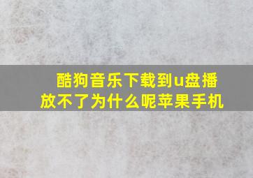 酷狗音乐下载到u盘播放不了为什么呢苹果手机