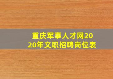 重庆军事人才网2020年文职招聘岗位表