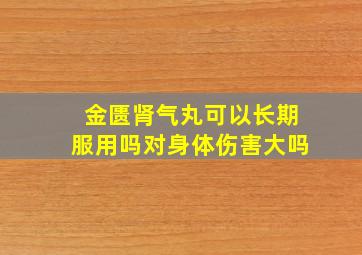 金匮肾气丸可以长期服用吗对身体伤害大吗