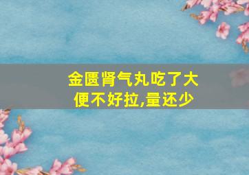 金匮肾气丸吃了大便不好拉,量还少