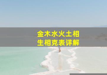 金木水火土相生相克表详解