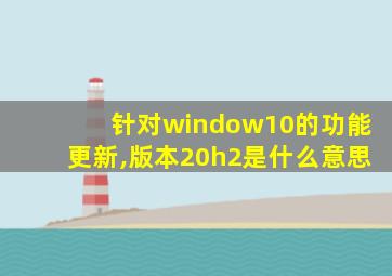 针对window10的功能更新,版本20h2是什么意思