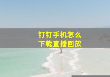 钉钉手机怎么下载直播回放