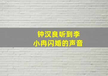 钟汉良听到李小冉闪婚的声音