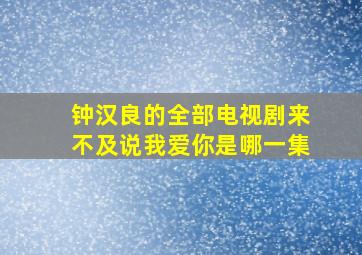 钟汉良的全部电视剧来不及说我爱你是哪一集