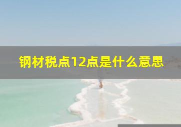 钢材税点12点是什么意思