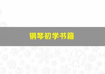 钢琴初学书籍