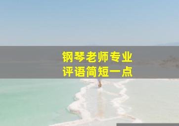 钢琴老师专业评语简短一点